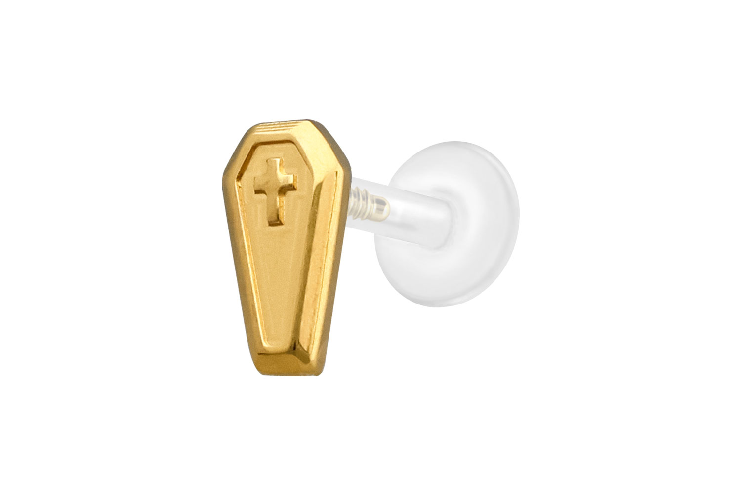 PTFE Labret Piercing mit Innengewinde + Titan-Aufsatz SARG